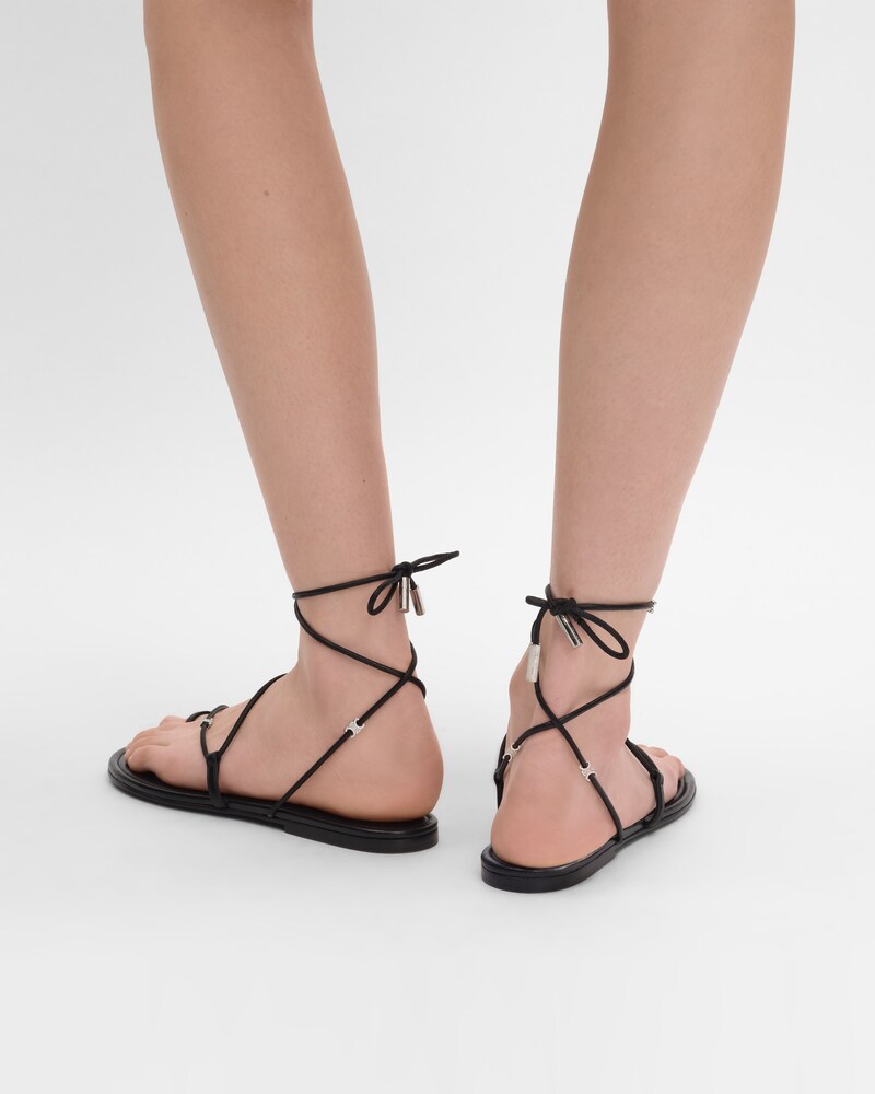 SPIRAL SANDAL IN LAMBSKIN - BLACK -  - 1 | CELINE
