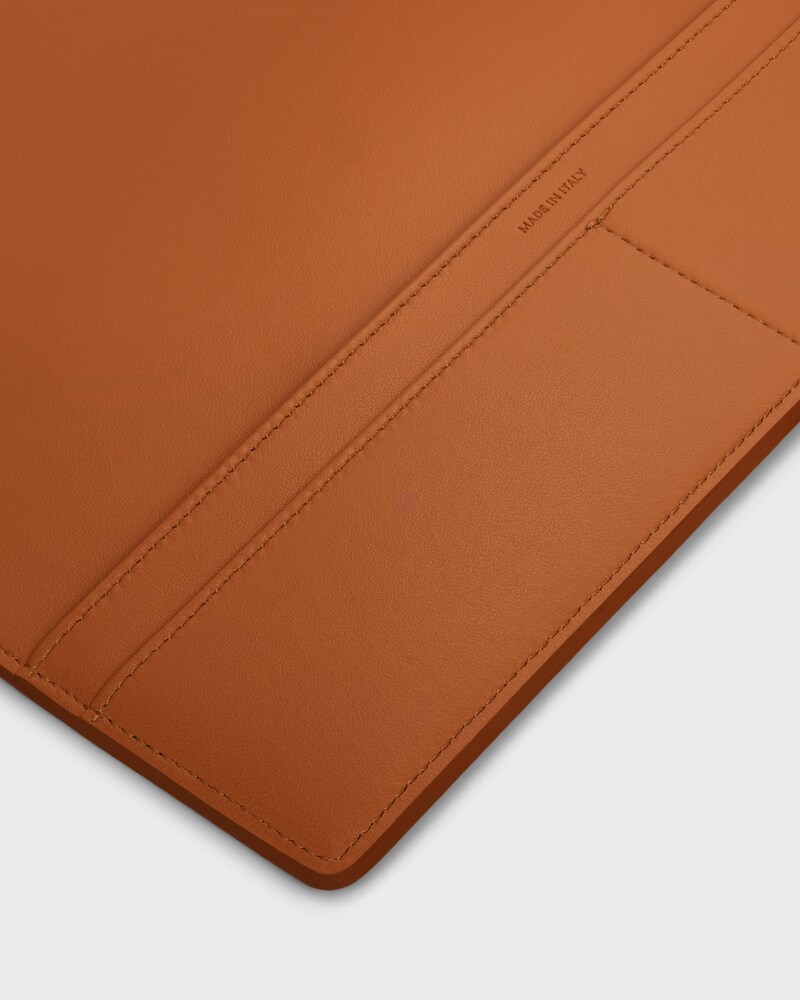 LARGE NOTEBOOK COVER WITH POUCH IN STAMPED NATURAL CALFSKIN - TAN - MEN - 1 | CELINE