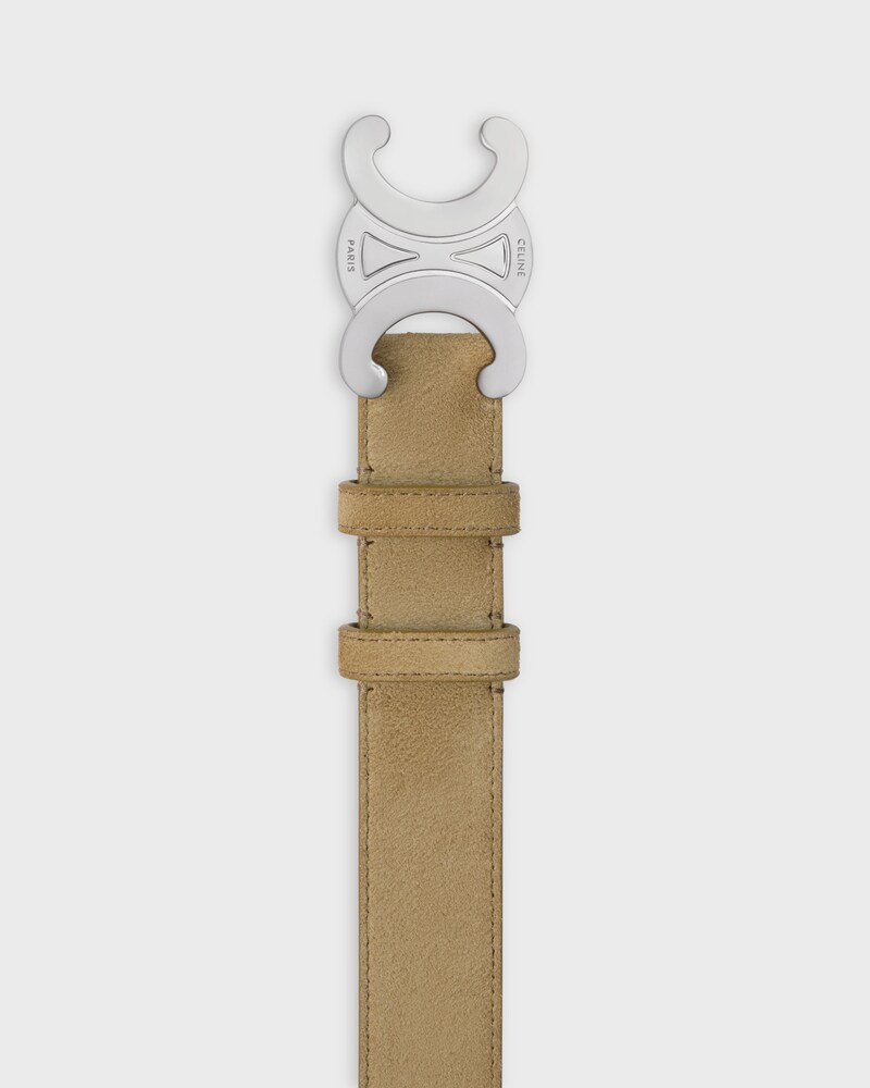 Triomphe Belt 30MM IN Suede Calfskin - STONE BEIGE -  - 1 | CELINE