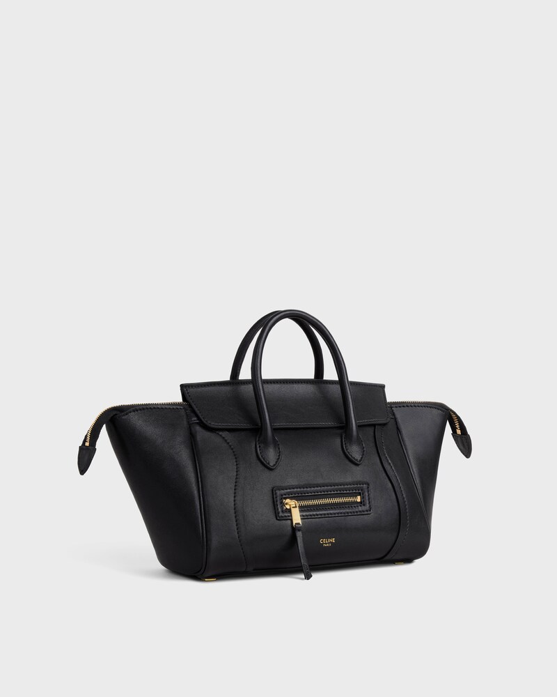 LITTLE LUGGAGE IN SUPPLE SHINY LAMBSKIN - BLACK - SHOULDER BAGS - 1 | CELINE