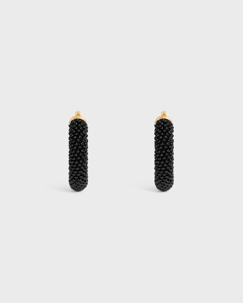 Créoles Celine Défilé en perles de verre et laiton doré - Noir / Doré - BOUCLES D'OREILLES - 1 | CELINE