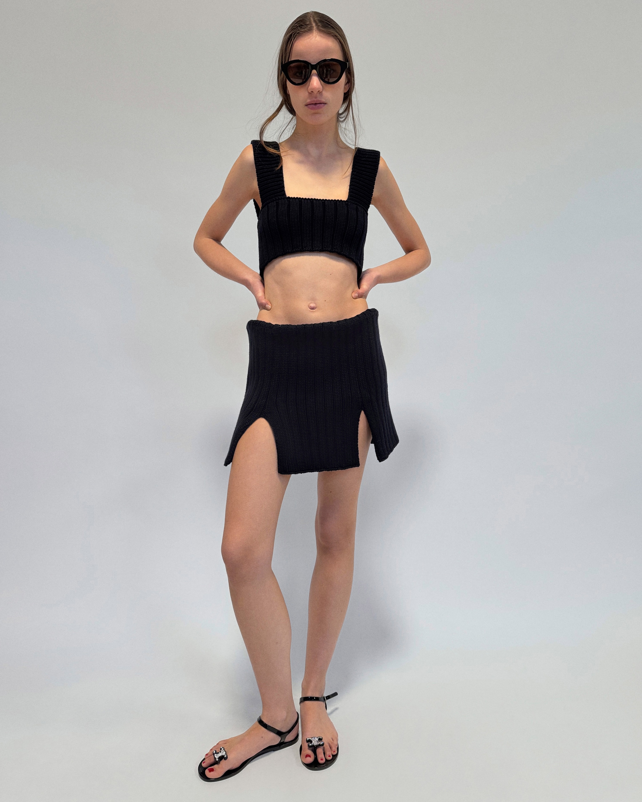 top IN RIBBED WOOL - NAVY | CELINE