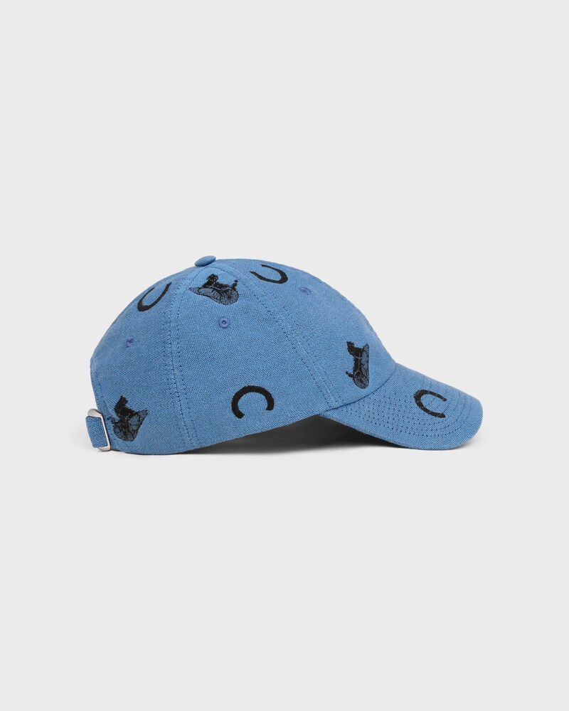 casquette richelieu coton - BLUE/BLACK -  - 1 | CELINE