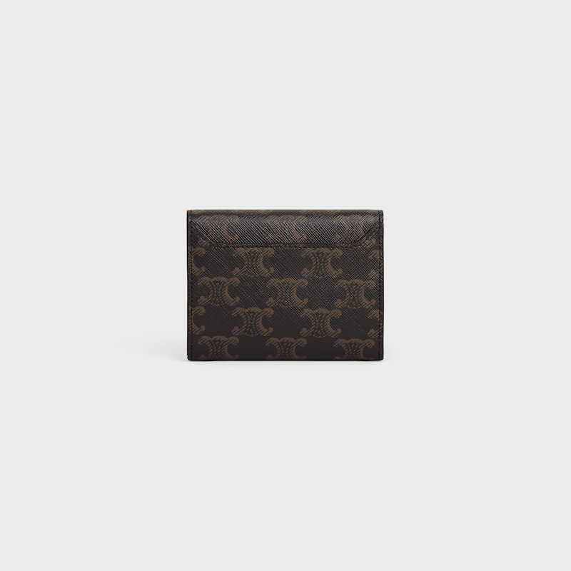 Business Card Holder in Triomphe Canvas - TAN - TRIOMPHE CANVAS - 1 | CELINE