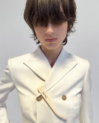 tailored jacket IN stretch wool gabardine - WHITE -  - 2 | CELINE