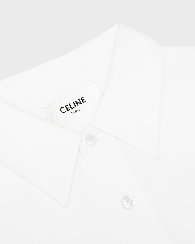 camisa clássica EM POPELINA DE ALGODÃO - BRANCO -  - 1 | CELINE