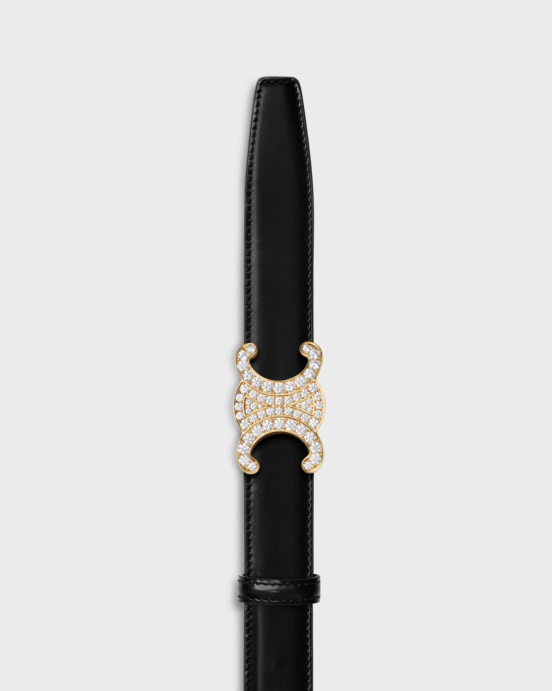 Reversible Strap 25 IN TAURILLON LEATHER AND CROCODILE EMBOSSED CALFSKIN -  -  - 1 | CELINE