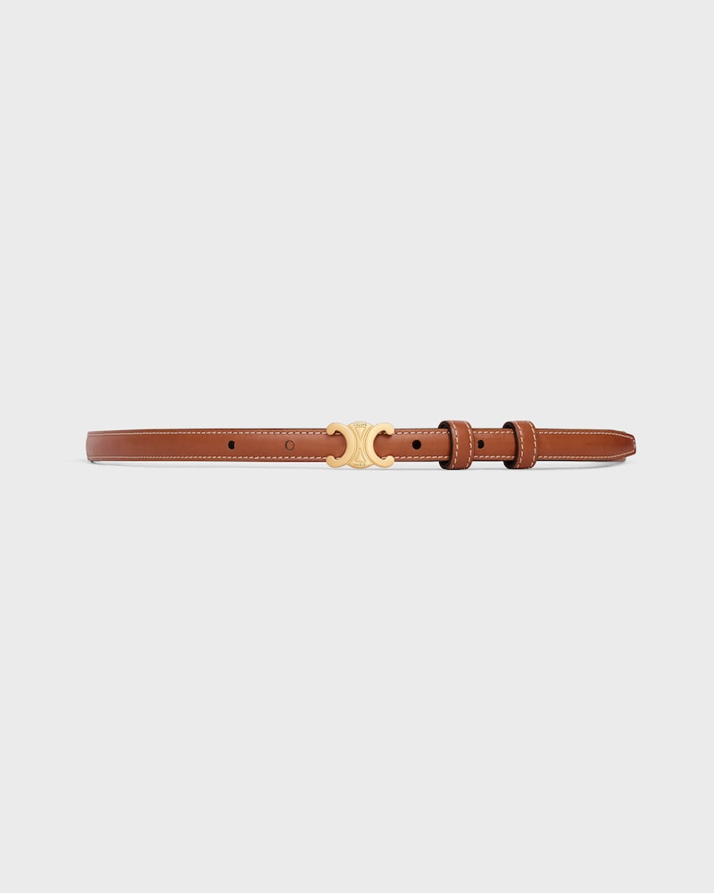 เข็มขัด Triomphe ขนาด 13 มม. หนังลูกวัวธรรมชาติ - สีแทน -  - 1 | CELINE