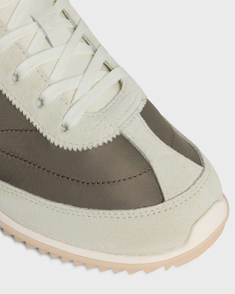 RACER SNEAKER IN NYLON, SUEDE CALFSKIN AND CALFSKIN - Khaki / Grey -  - 1 | CELINE