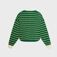 POLO SWEATER IN striped cotton - GREEN/YELLOW/WHITE -  - 2 | CELINE