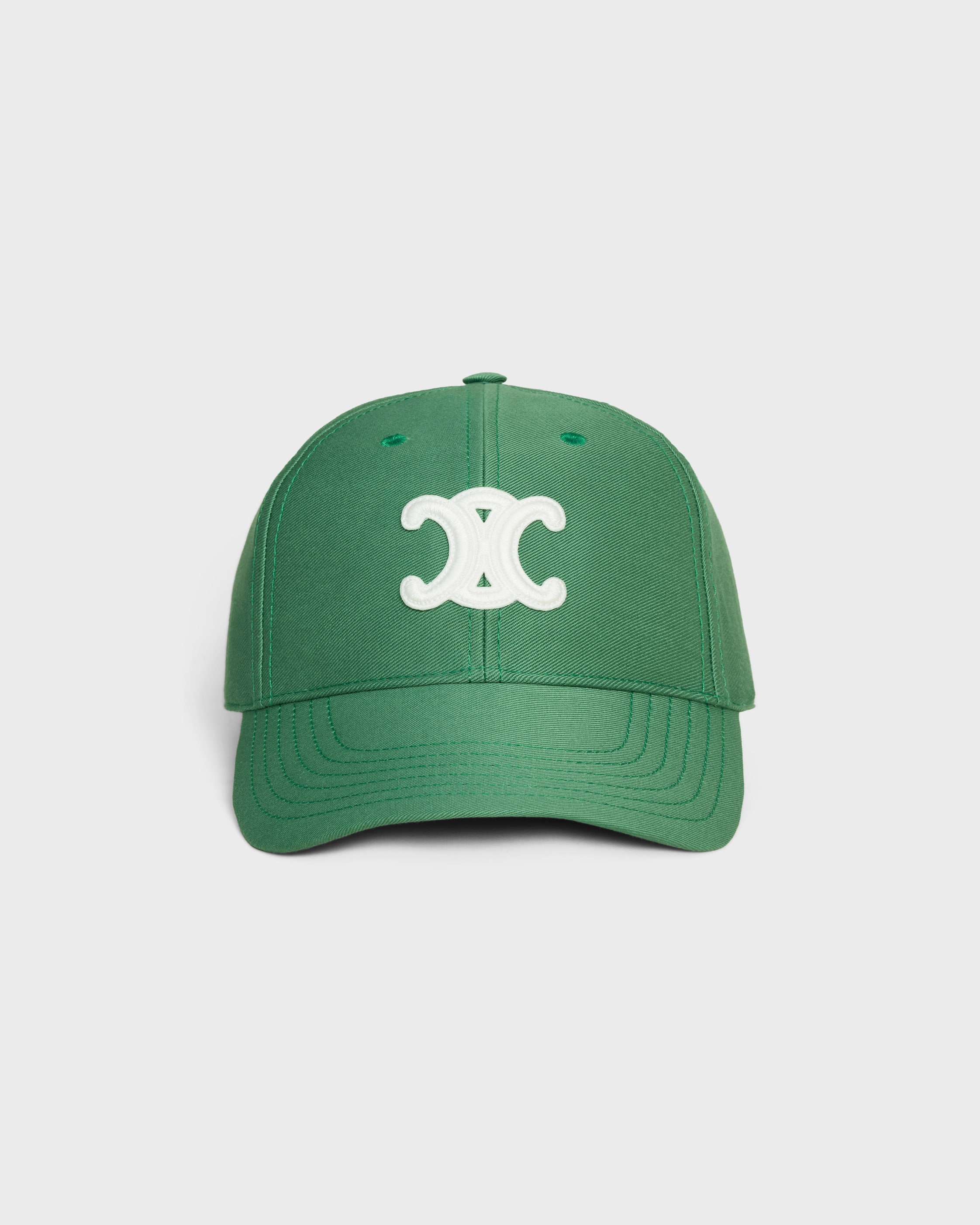 triomphe baseball cap IN WASHED COTTON GABARDINE - CHLOROPHYLL