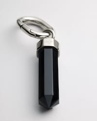 PÉNDULO CELINE CHARMS DE ÓNIX Y LATÓN CON ACABADO RODIADO - NEGRO PLATEADO - CHARMS - 2 | CELINE