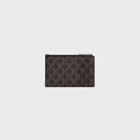 Zipped Card Holder IN Triomphe Canvas and lambskin - BLACK - COIN HOLDERS - 2 | CELINE