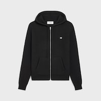 pull capuche triomphe laine cachemire - NOIR/BLANC -  - 1 | CELINE
