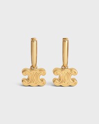 CHUNKY TRIOMPHE EARRINGS IN BRASS WITH GOLD FINISH - GOLD - EARRINGS - 1 | CELINE