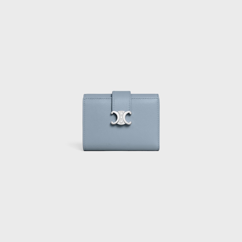 FINE STRAP WALLET NINO IN SUPPLE GRAINED CALFSKIN - LIGHT DENIM - WALLETS - 1 | CELINE