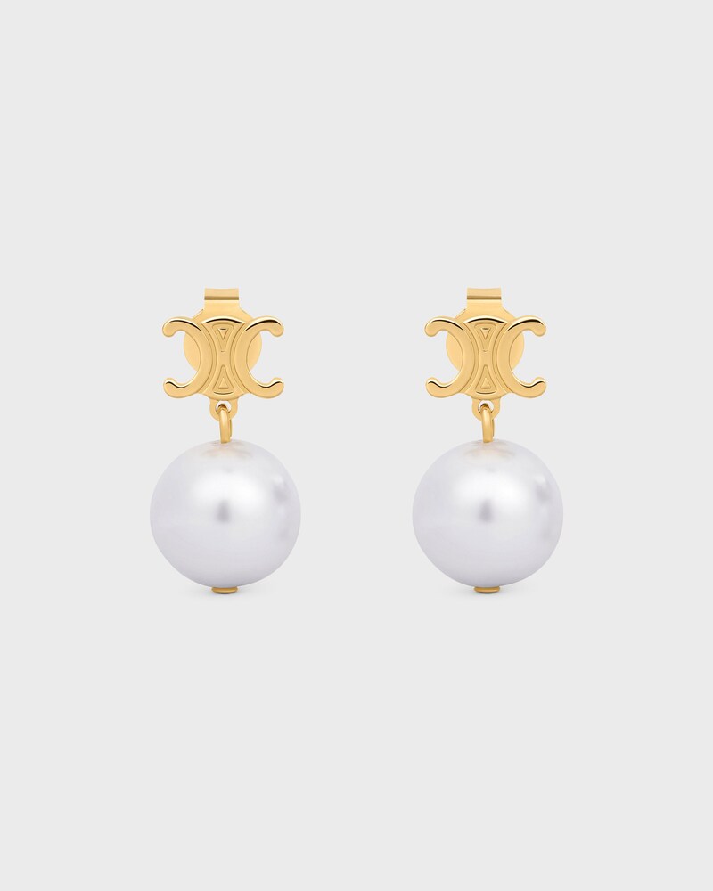 BO Les Perles Celine en Laiton Doré et Perles de Résine - OR/IVOIRE - BOUCLES D'OREILLES - 1 | CELINE