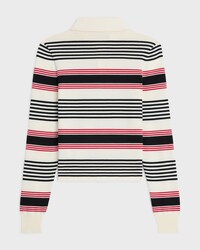 polo sweater IN striped cotton - WHITE/BLACK/RED -  - 2 | CELINE