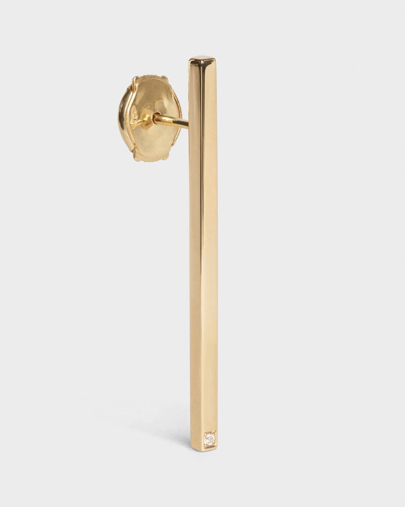 Celine Sentimental Straight Earring in Yellow Gold and Diamond - Yellow Gold and White - CELINE SENTIMENTAL - 1 | CELINE