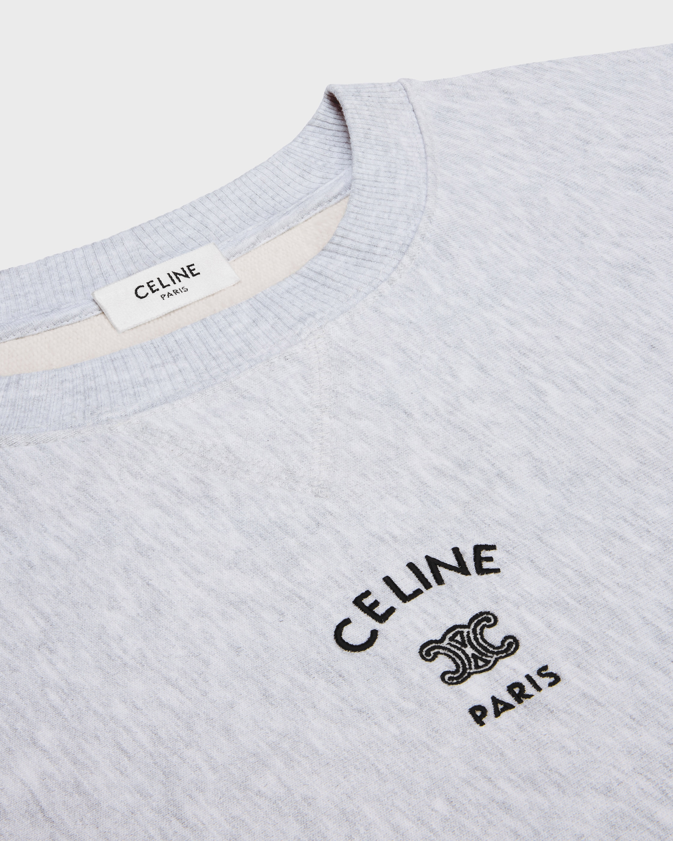 スウェットシャツ / コットンフリース - ペールグレー / ブラック | CELINE