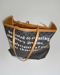Tomorrow’s dreams” Limited Edition Flat Shopper - TAN - TRIOMPHE CANVAS - 3 | CELINE