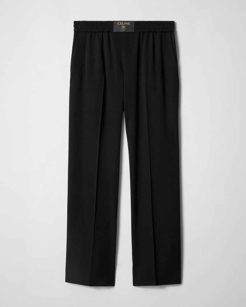 PULL-ON TROUSERS IN WOOL TWILL - BLACK -  - 1 | CELINE