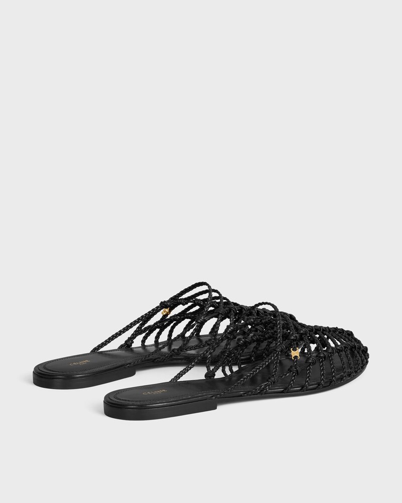 SCOOBIE BRAIDED MULE IN GOATSKIN - BLACK -  - 1 | CELINE