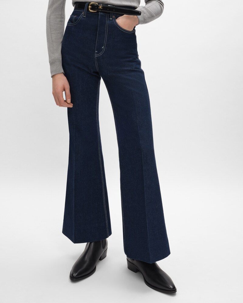 FLARE JEANS 003 IN LIGHTWEIGHT INDIGO DENIM - RINSED -  - 1 | CELINE
