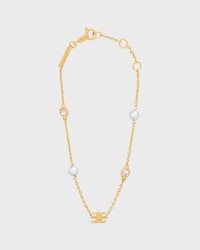 Les Perles Celine Bracelet in Resin Pearls, Strass and Brass with Gold Finish - GOLD / IVORY -  - 1 | CELINE