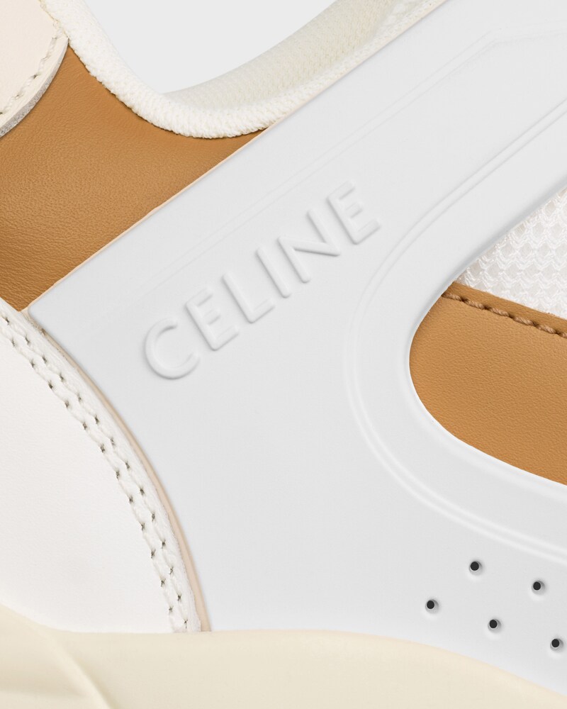Sneaker CT-09 in pelle di vitello, pelle di vitello scamosciata e rete - CREMA / MARRONE -  - 1 | CELINE