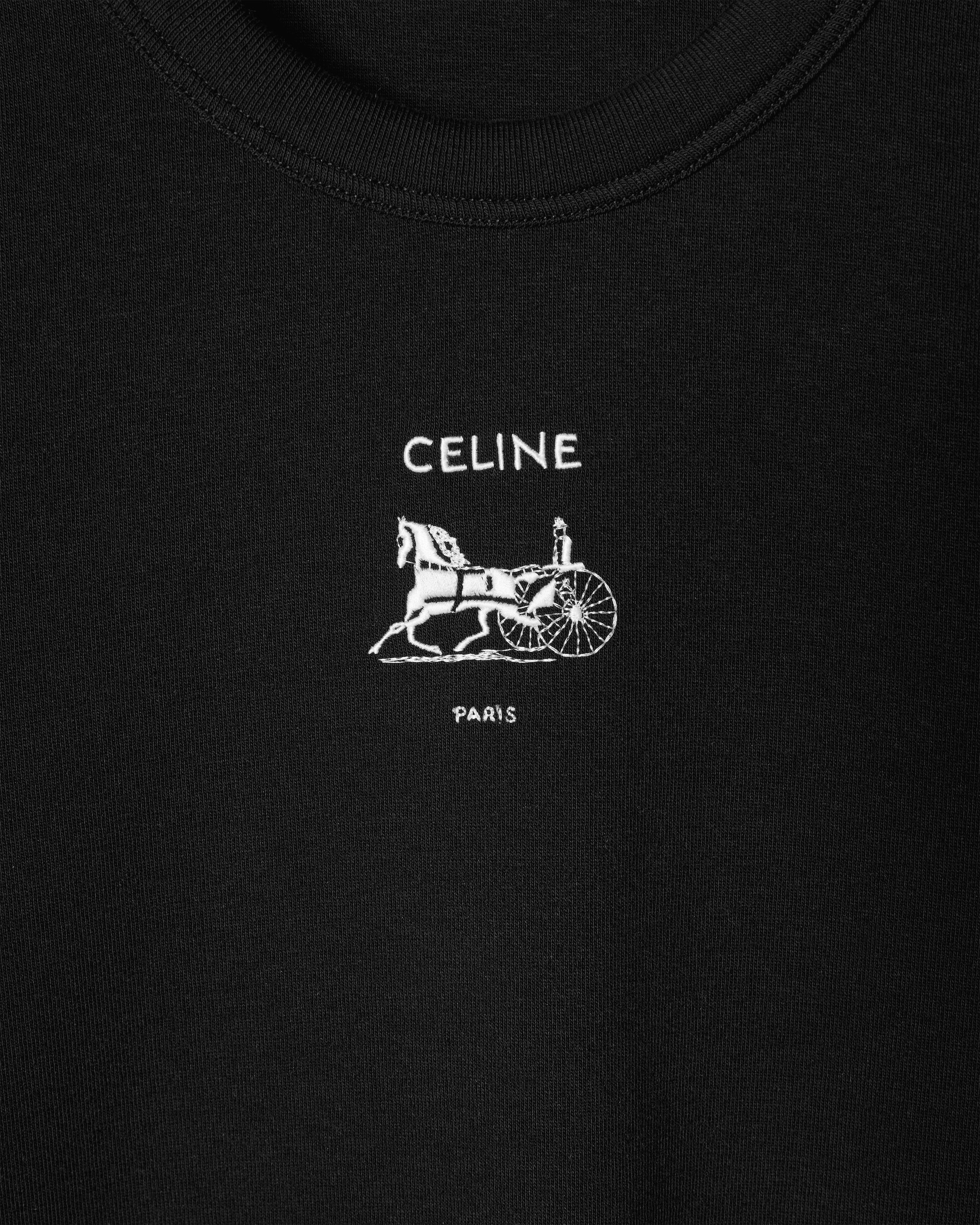 Tシャツ / リブ編みコットンジャージー - ブラック / ホワイト | CELINE