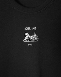 T-SHIRT IN ribbed cotton jersey - BLACK / WHITE -  - 2 | CELINE