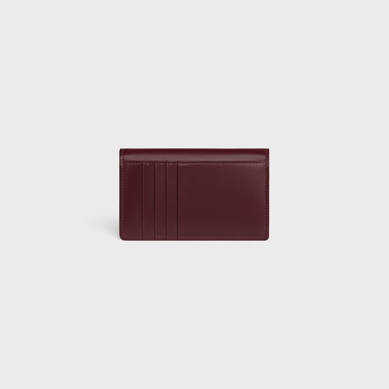LONG CARD HOLDER WITH FLAP TRIOMPHE  IN Shiny calfskin - DEEP BURGUNDY - CARD HOLDERS - 1 | CELINE