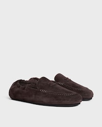 ADAM LOAFER IN SUEDE CALFSKIN - DARK BROWN -  - 2 | CELINE