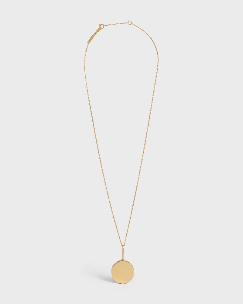 Medaille Celine Small Necklace in Yellow Gold and Diamonds - Yellow Gold and White - NECKLACES - 1 | CELINE