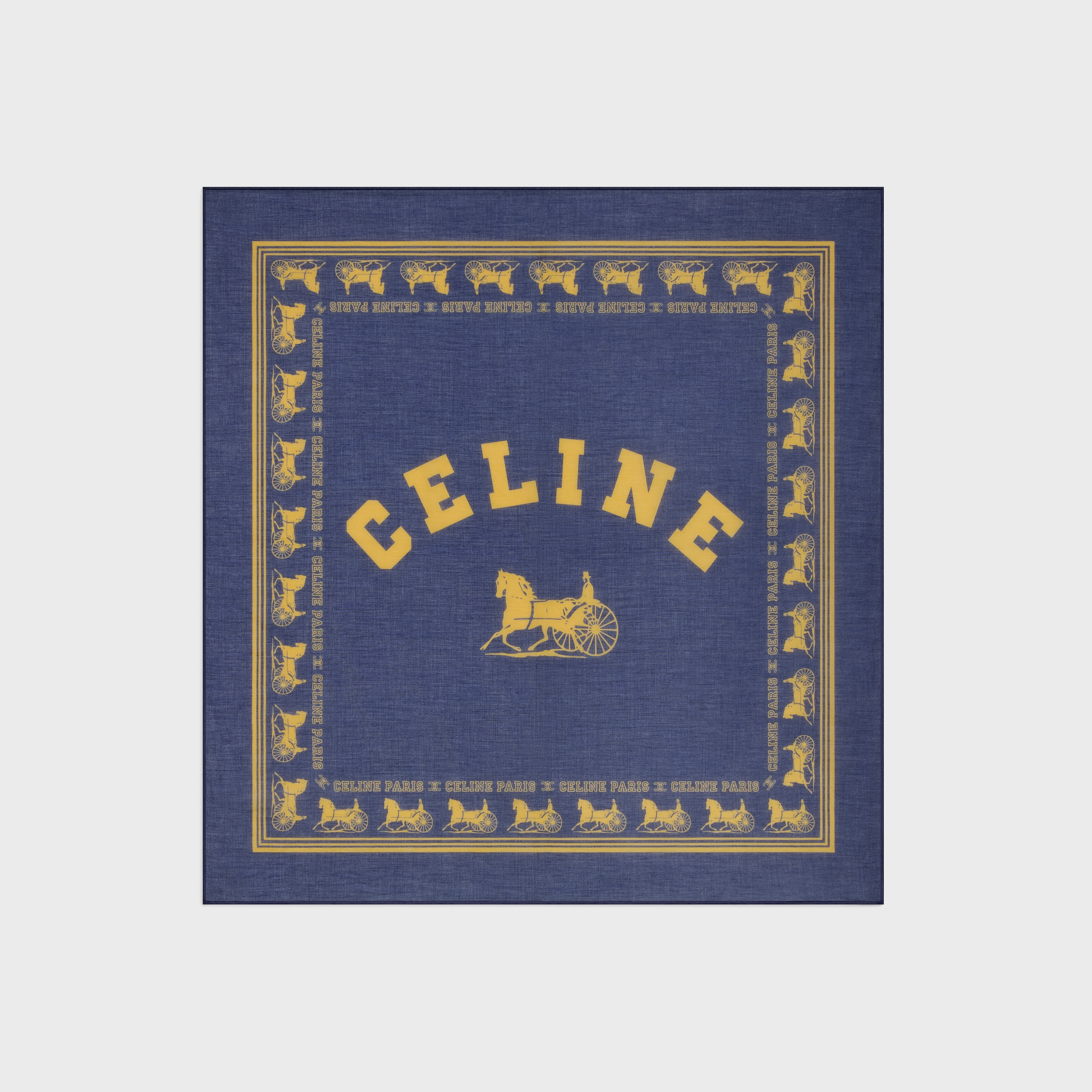 CELINE アスリート ブラ メッシュ クリーム ネイビー LYCÉE BANDANA 55 - NAVY/YELLOW | CELINE