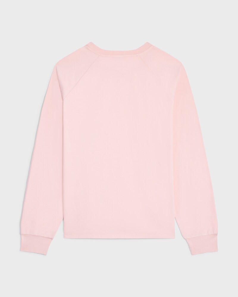 long sleeved t-shirt IN cotton jersey - ROSE POUDRE/OFF WHITE -  - 1 | CELINE