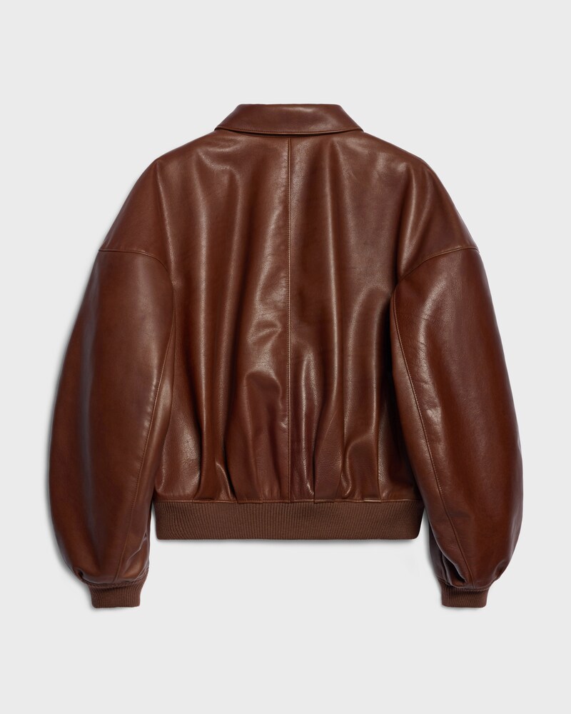 blouson Cuir de Veau - BROWN -  - 1 | CELINE