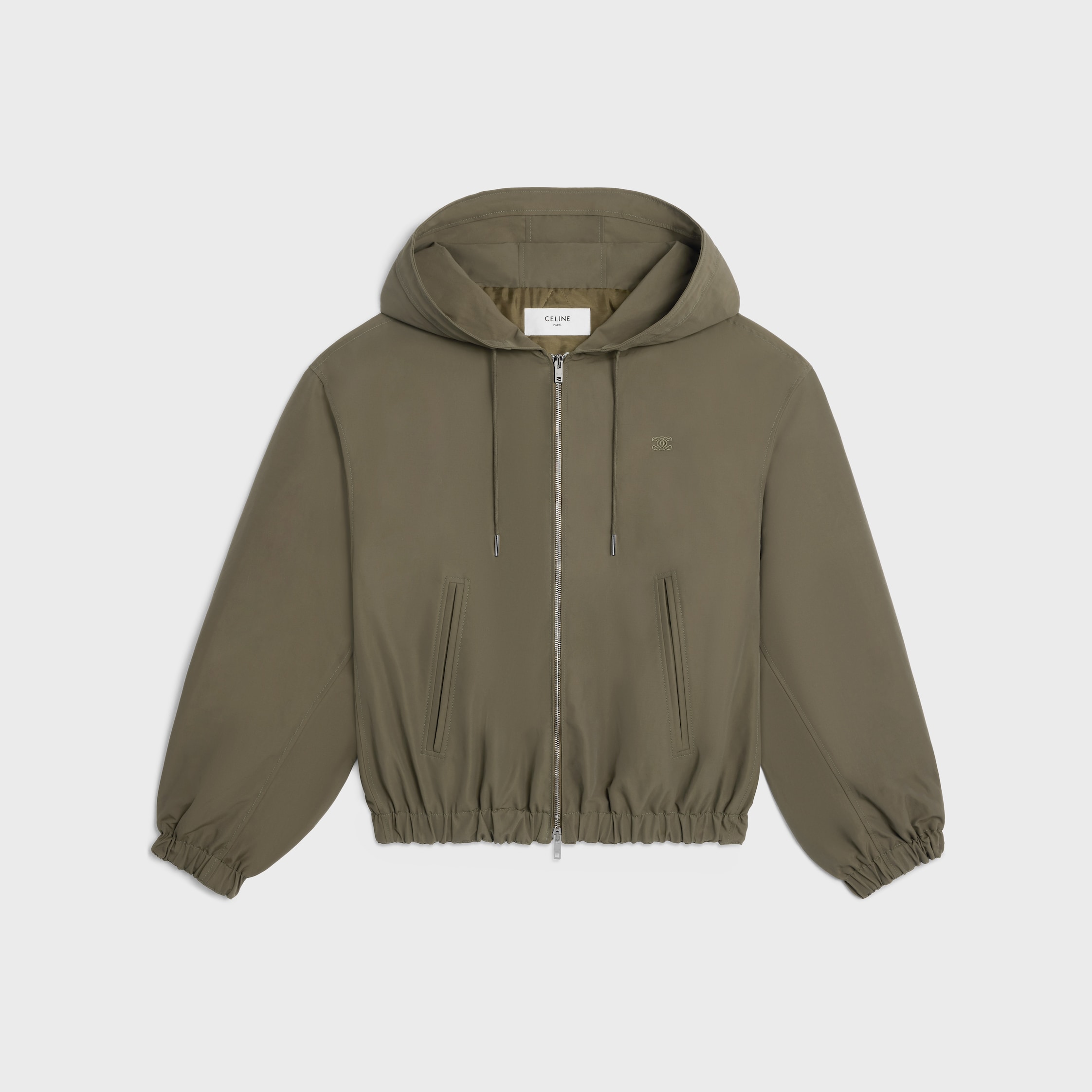 WINDBREAKER IN NYLON - KAKI | CELINE