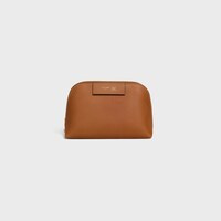 NECESER PARA COSMÉTICOS PEQUEÑO DE PIEL DE BECERRO LISA - TOSTADO SUAVE / ULTRARROJO - VAPORIZADORES DE VIAJE - 1 | CELINE