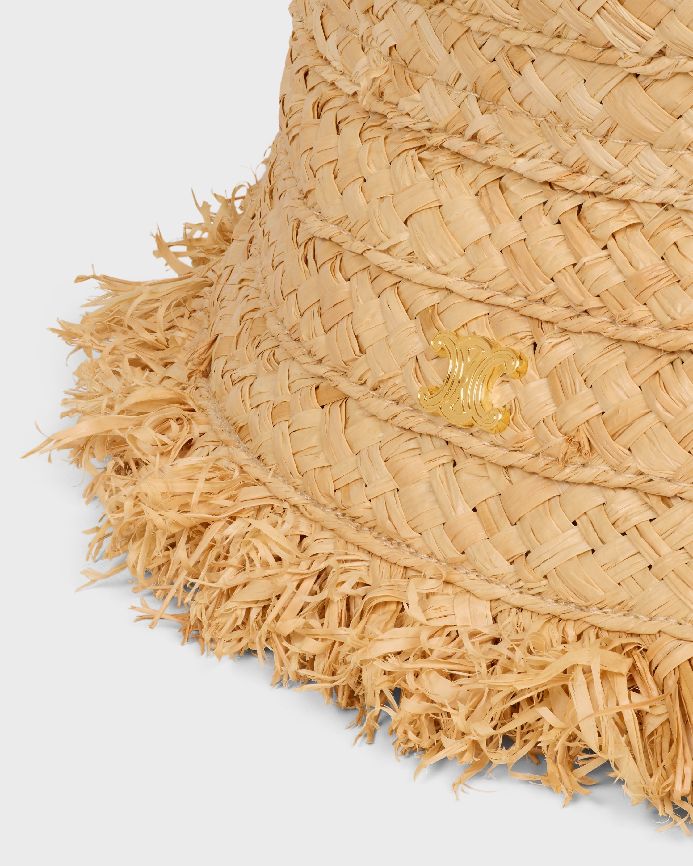 REVERSIBLE BRIM HAT IN RAFFIA - NATURAL | CELINE