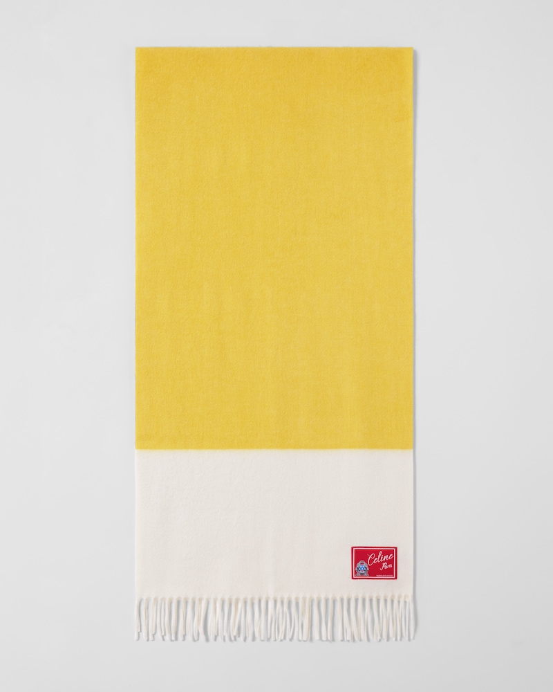 ÉCHARPE EN CACHEMIRE BICOLORE - JAUNE/BLANC -  - 1 | CELINE