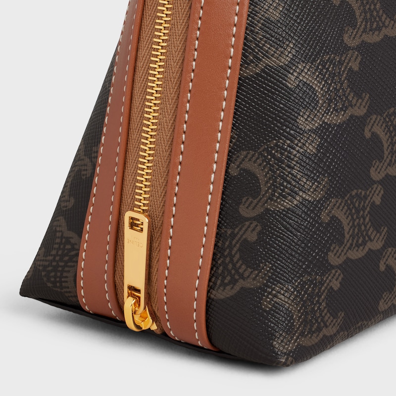 中号标志印花化妆包 - 棕黄色 - 旅行用品 - 1 | CELINE
