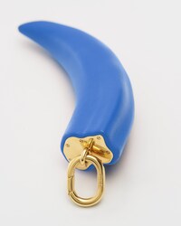 Cuerno pequeño con Charms Celine de resina, piel y latón con acabado dorado - AZUL / DORADO - CHARMS - 1 | CELINE