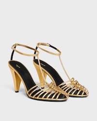 CELINE CAGE RIEMNCHEN-SANDALE AUS LAMINIERTEM LAMMLEDER - GOLD -  - 2 | CELINE