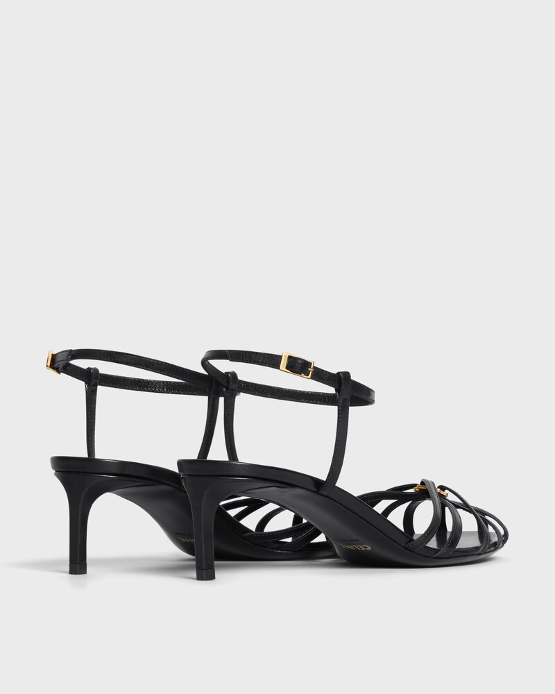 CELINE TRIOMPHE SANDALE EN CUIR D'AGNEAU - Noir -  - 1 | CELINE