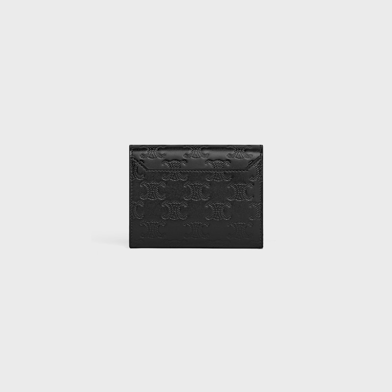 ビジネス カードホルダー / トリオンフ エンボス加工入りカーフスキン - ブラック - GIFT FINDER - 1 | CELINE
