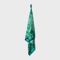 square IN FRENCH GARDEN SILK TWILL - BLUE/GREEN -  - 2 | CELINE