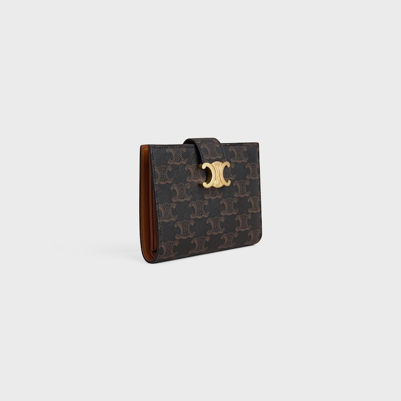 MEDIUM WALLET CELINE VICTOIRE in Triomphe Canvas - TAN - WALLETS - 1 | CELINE