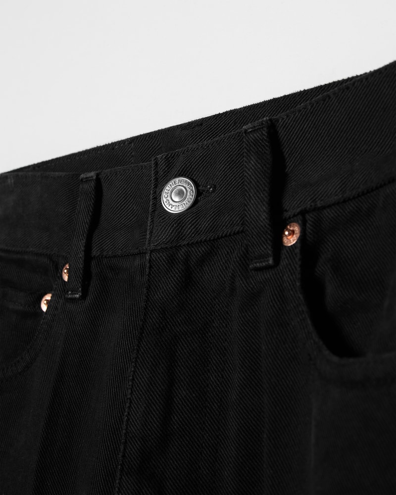 FLARE JEANS 006 IN heavy cotton twill - OVERDYE BLACK HEAVY STONE WASH -  - 1 | CELINE